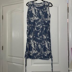 Blue and white tie-dye dress